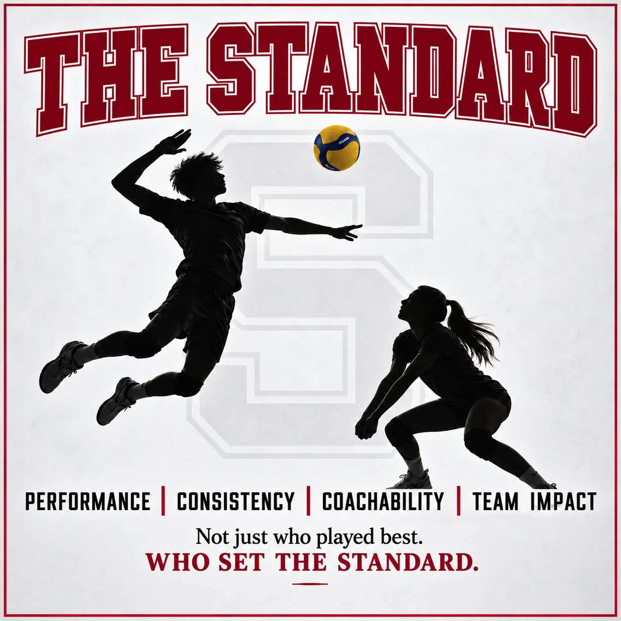 The Standard — performance, consistency, coachability, team impact. Not just who played best. Who set the standard.